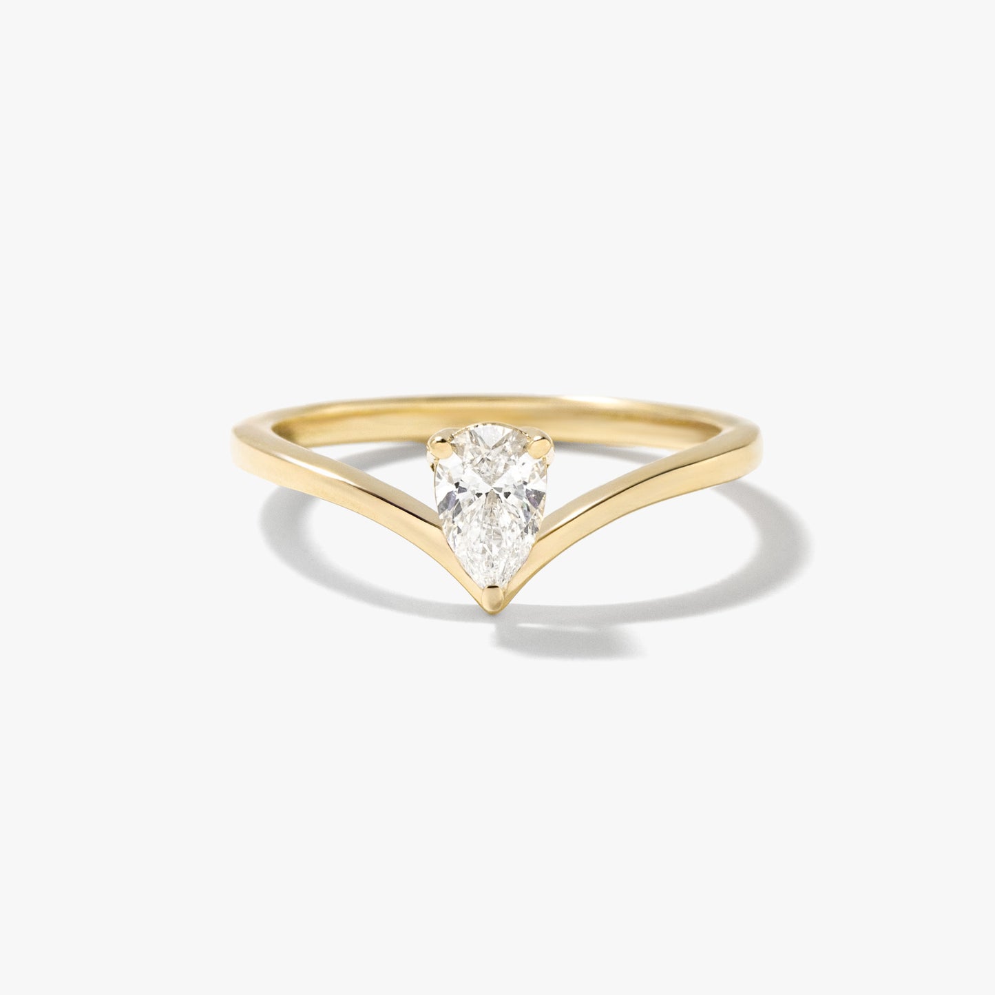 Lab Grown Pear Shape Diamond Promise Ring in 10K Yellow Gold (0.30 ct tw)