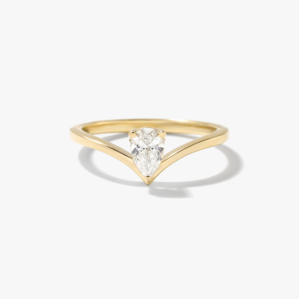 Lab Grown Pear Shape Diamond Promise Ring 10K Yellow Gold (0.30 ct