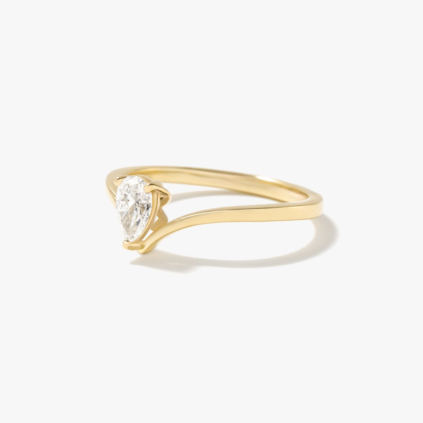 Lab Grown Pear Shape Diamond Promise Ring in 10K Yellow Gold (0.30 ct tw)