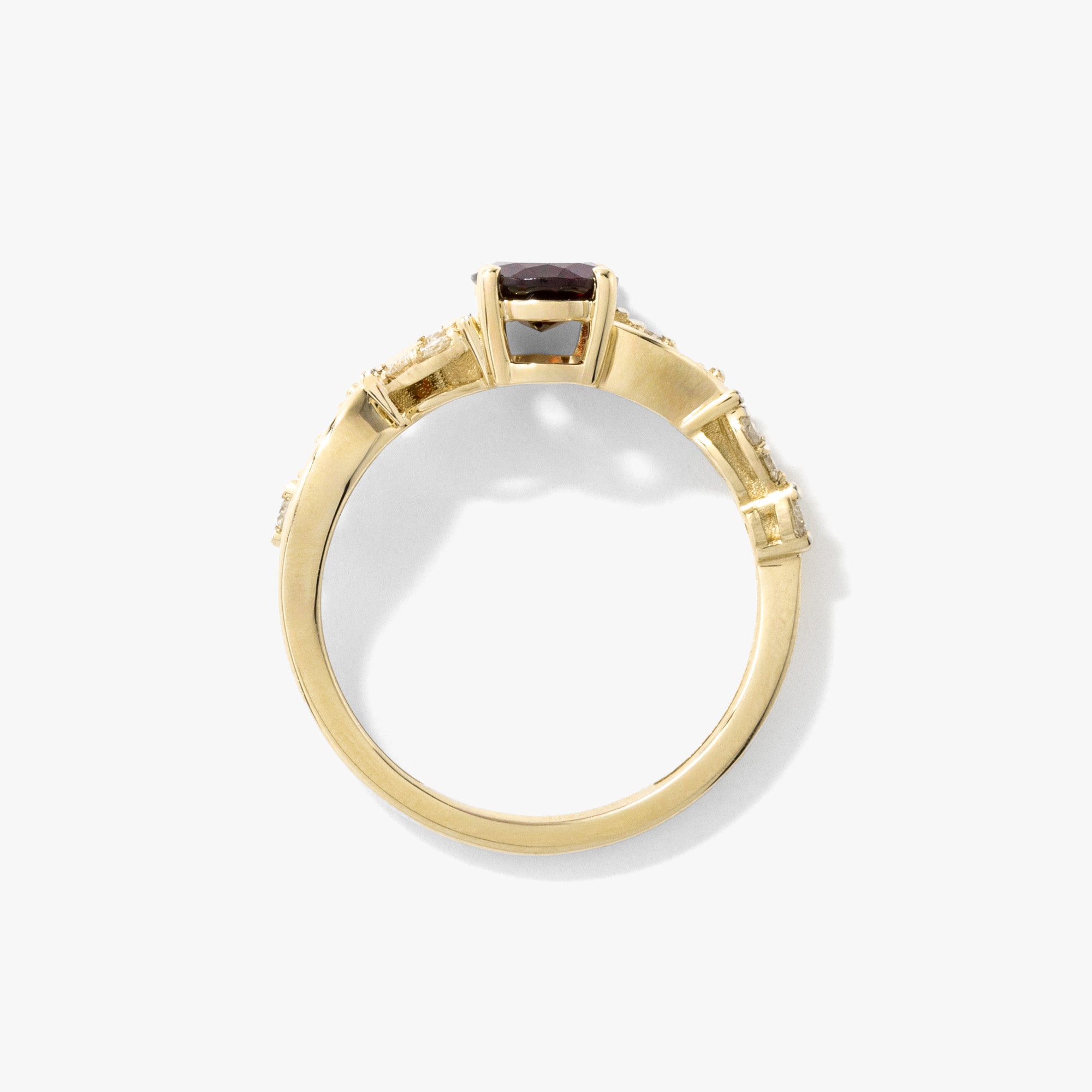Garnet Ring 10K Yellow Gold