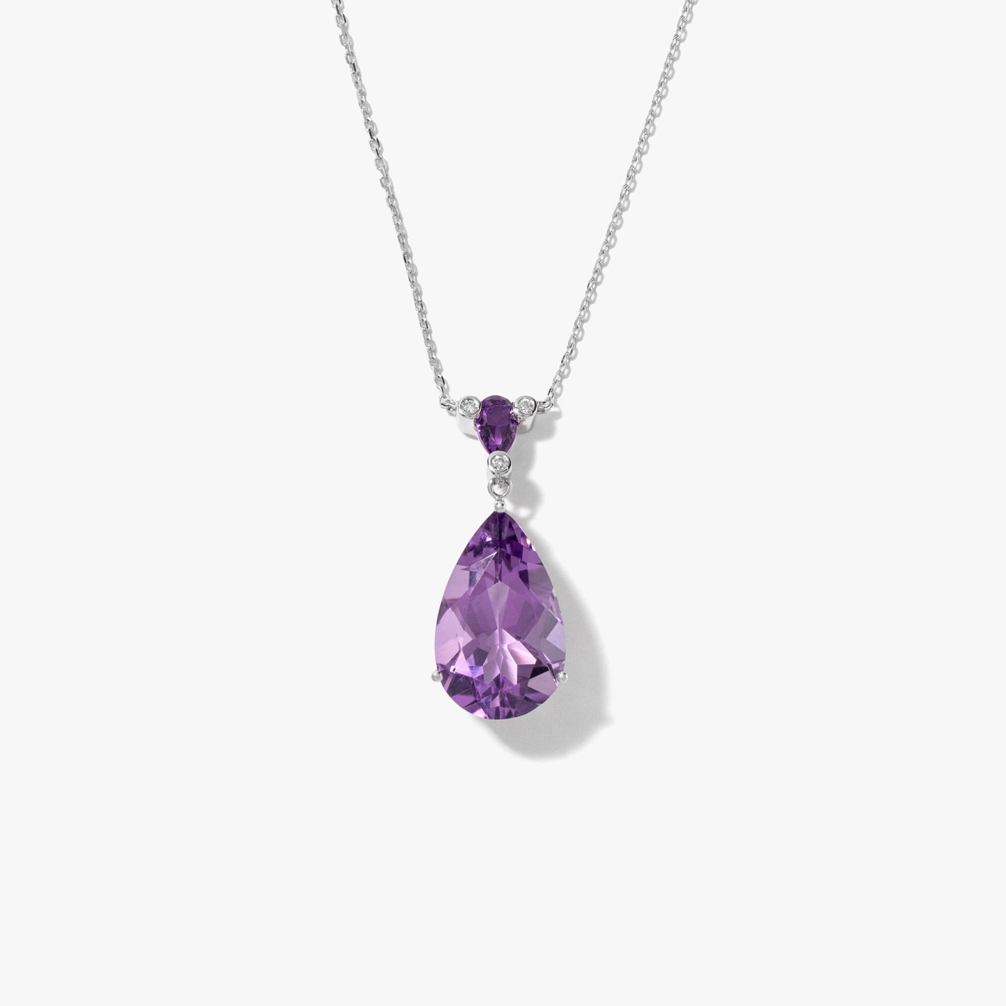 Amethyst Necklace in 10K White Gold