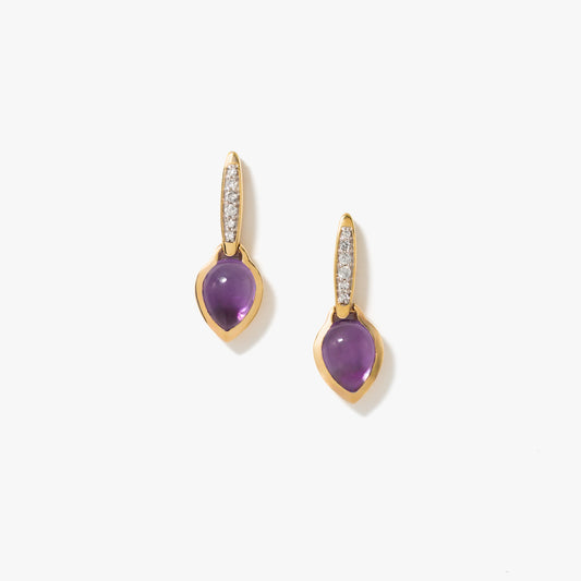 Amethyst Earrings in 10K Yellow Gold