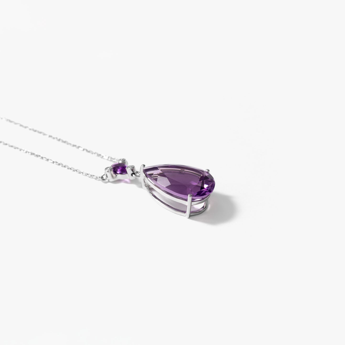 Amethyst Necklace in 10K White Gold