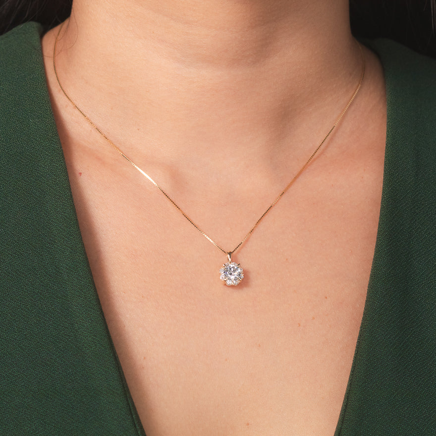 Lab Grown Diamond Necklace in 14K Yellow Gold (1.34 ct tw)