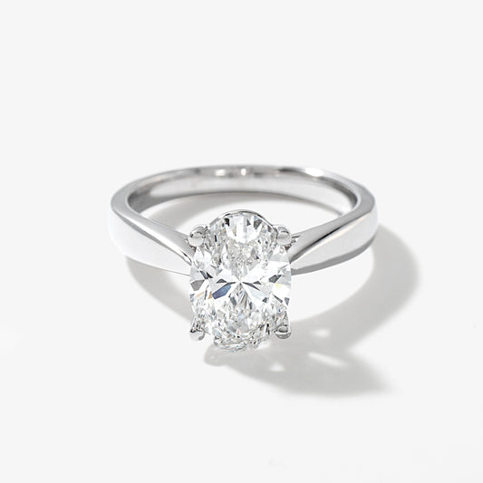 Lab Grown Oval Cut Diamond Engagement Ring in 14K White Gold (2.00 ct tw)