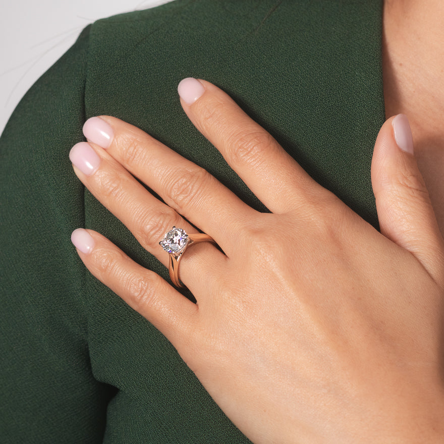 Lab Grown Round Cut Diamond Engagement Ring in 14K Yellow Gold (3.00 ct tw)