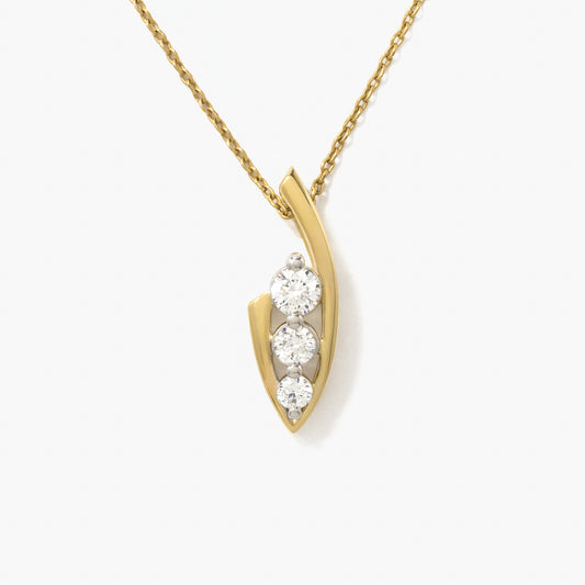 Lab Grown Diamond Necklace in 10K Yellow and White Gold (0.25 ct tw)