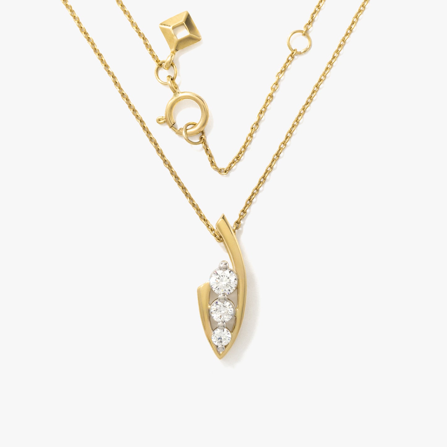 Lab Grown Diamond Necklace in 10K Yellow and White Gold (0.25 ct tw)