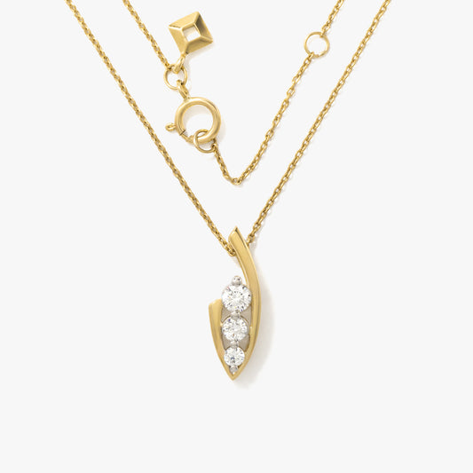 Lab Grown Diamond Necklace in 10K Yellow and White Gold (0.25 ct tw)