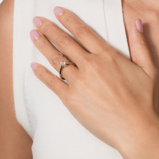 Diamond Engagement Ring in 14K Yellow and White Gold (0.80 ct tw)