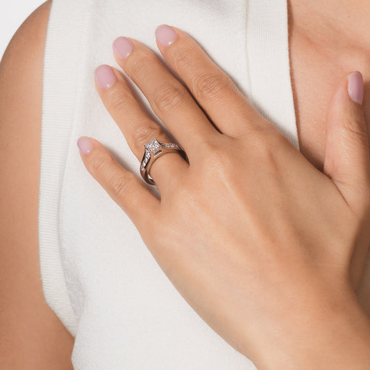 Princess Cut Diamond Engagement Ring in 14K White Gold (0.79 ct tw)