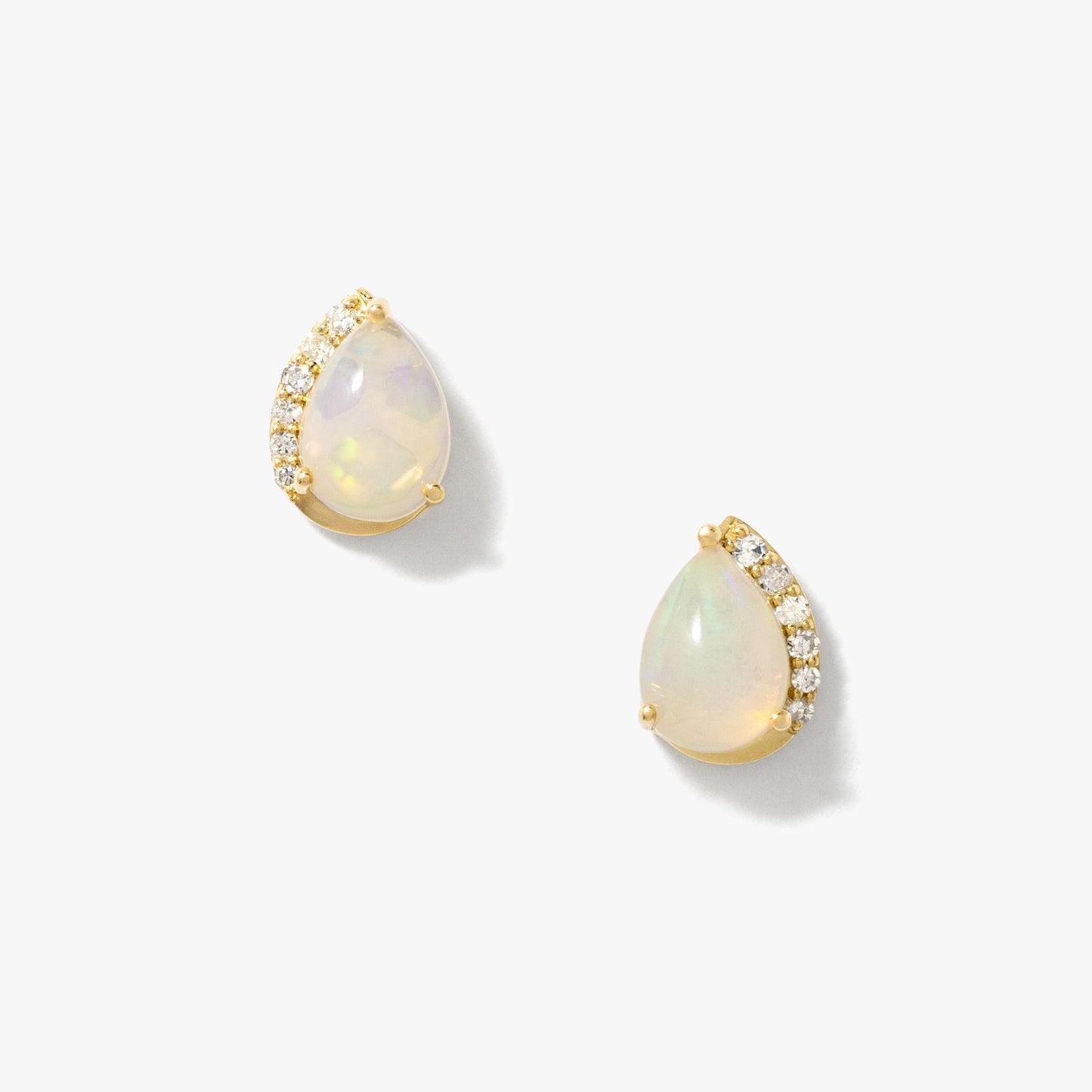Opal Earrings in 10K Yellow Gold