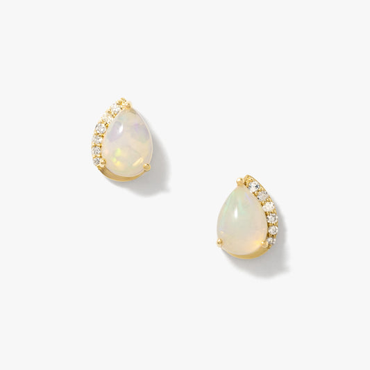 Opal Earrings in 10K Yellow Gold