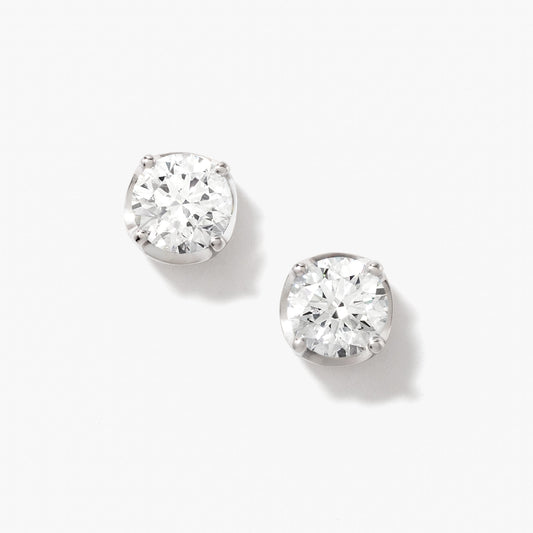 Lab Grown Diamond Stud Earrings in 14K White Gold (3.00 ct tw)