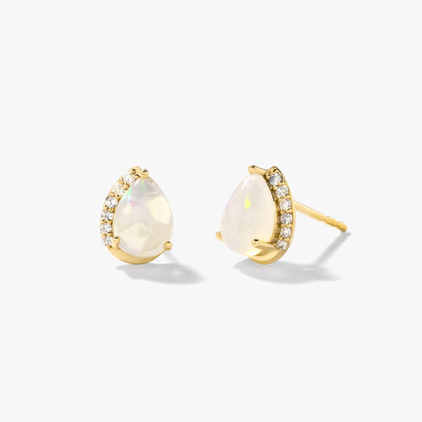 Opal Earrings in 10K Yellow Gold