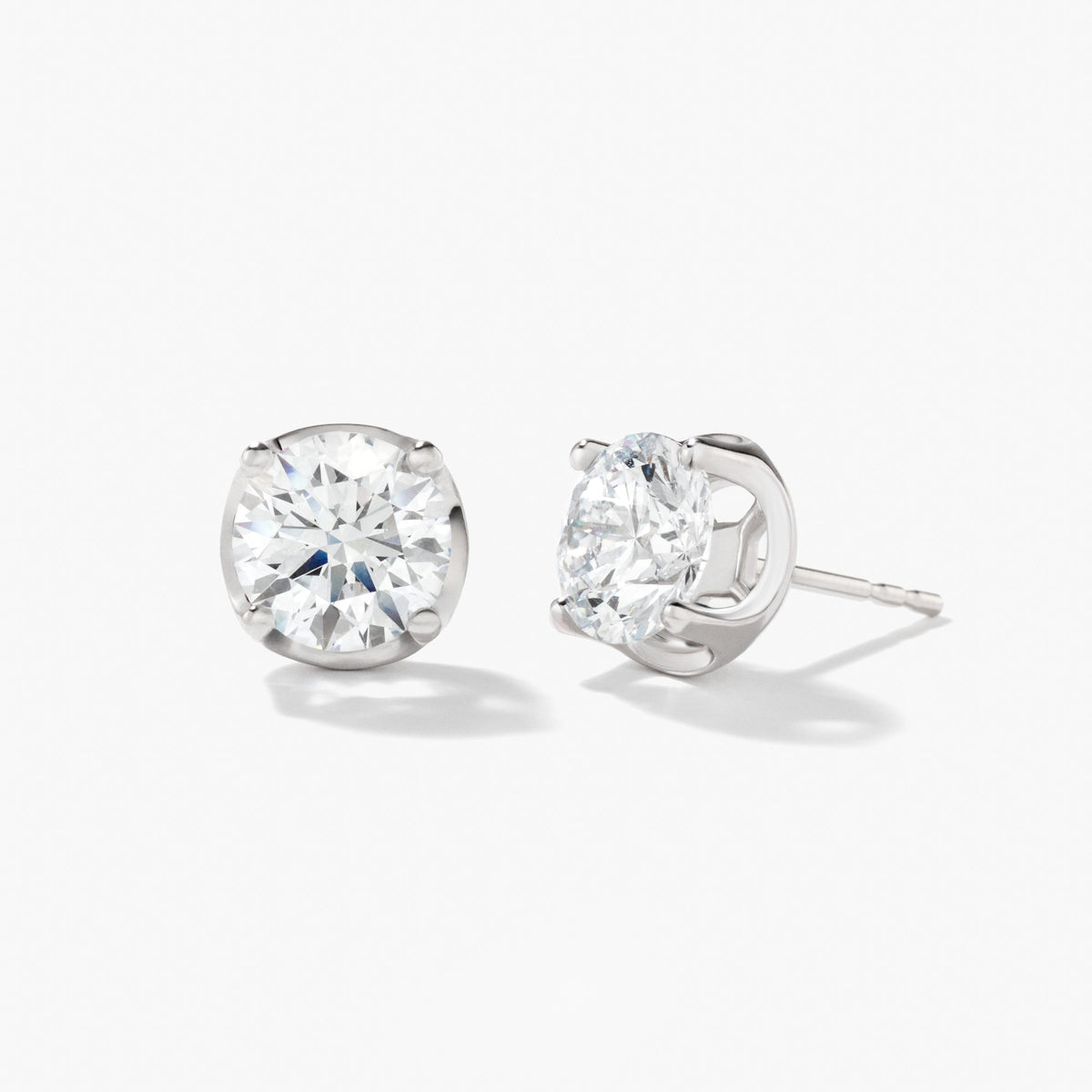Lab Grown Diamond Stud Earrings in 14K White Gold (3.00 ct tw)