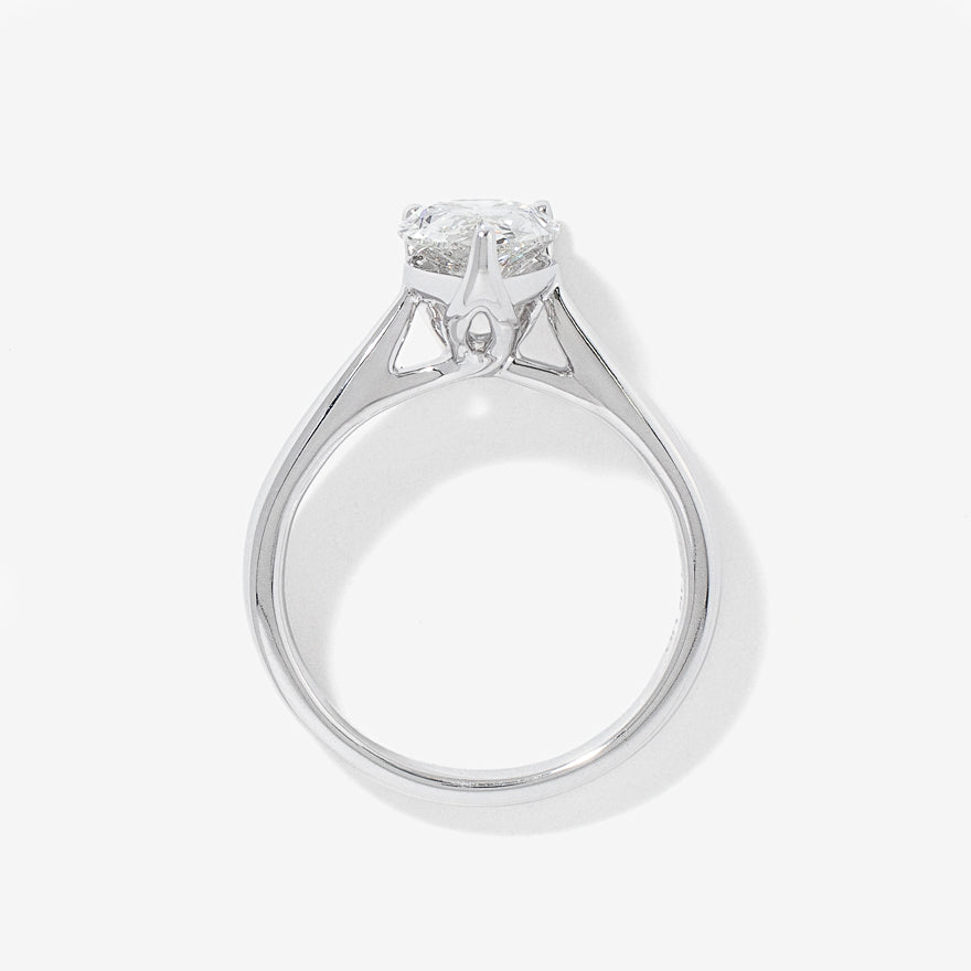 Lab Grown Pear Cut Diamond Engagement Ring 14K White Gold (2.00 ct