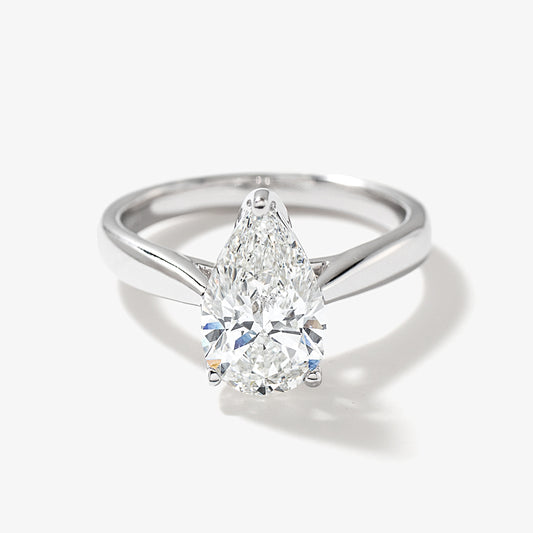 Lab Grown Pear Cut Diamond Engagement Ring in 14K White Gold (2.00 ct tw)