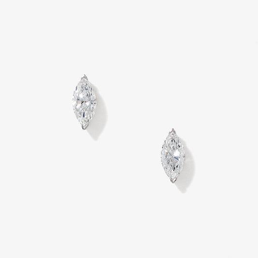 Lab Grown Marquise Diamond Stud Earrings in 14K White Gold (0.50 ct tw)