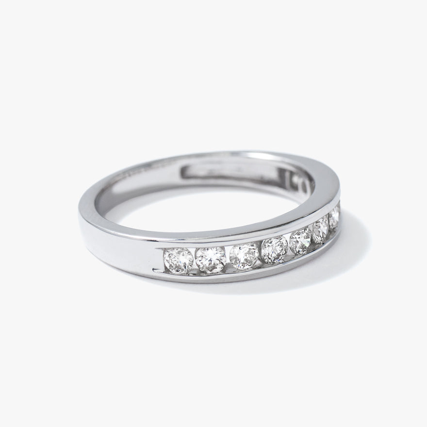 Channel Set Diamond Anniversary Ring in 14K White Gold (0.50 ct tw)