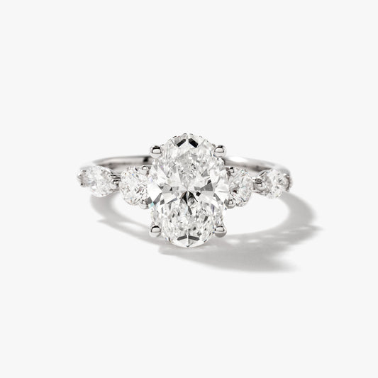 Oval Lab Grown Diamond Engagement Ring in 14K White Gold (2.75 ct tw)