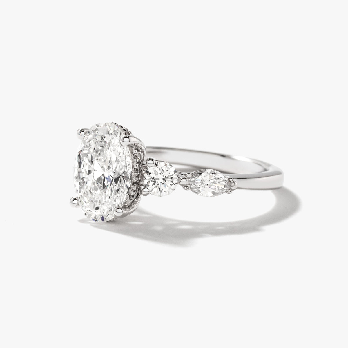 Oval Lab Grown Diamond Engagement Ring in 14K White Gold (2.75 ct tw)