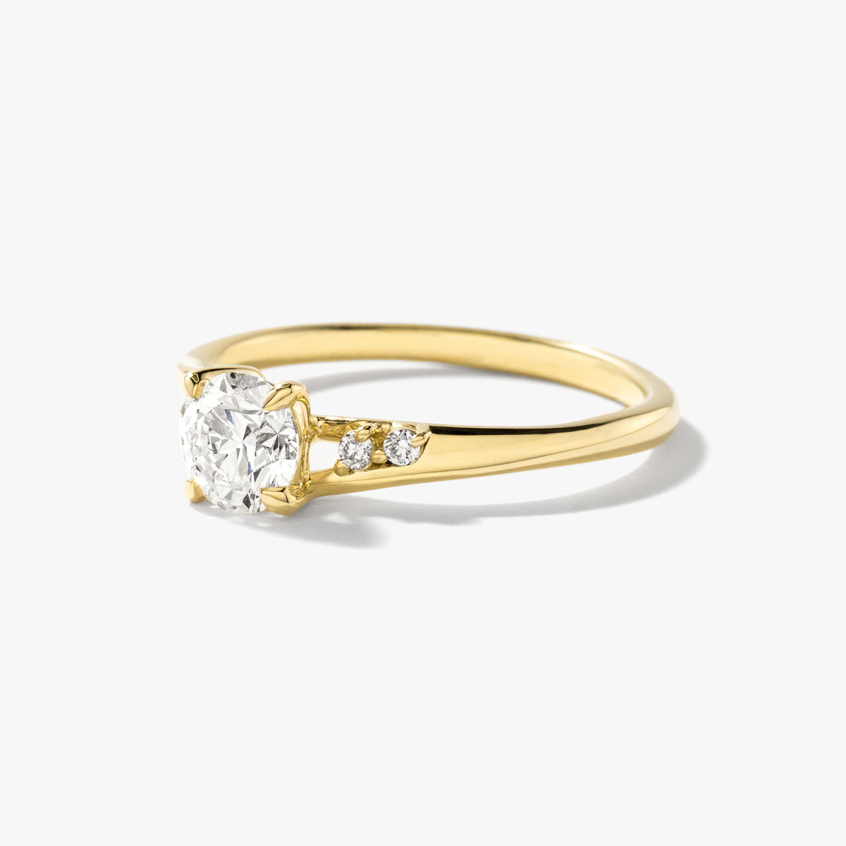 Round Lab Grown Diamond Ring in 10K Yellow Gold (0.55 ct tw)