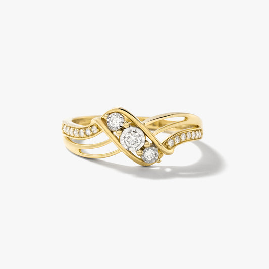 Diamond Cluster Ring in 10K Yellow Gold (0.15 ct tw)