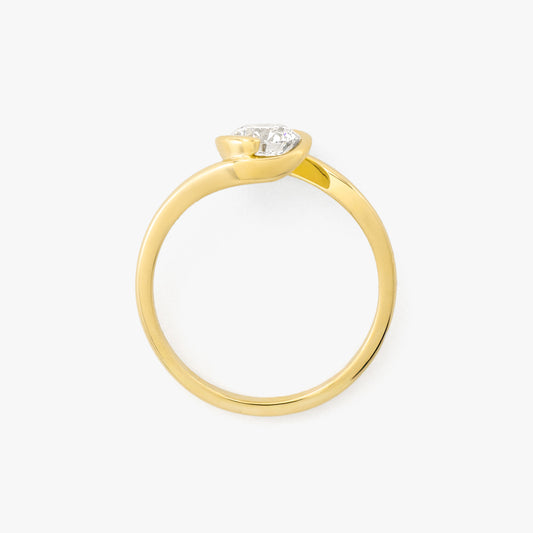 Round Lab Grown Diamond Engagement Ring in 14K Yellow Gold (0.75 ct tw)