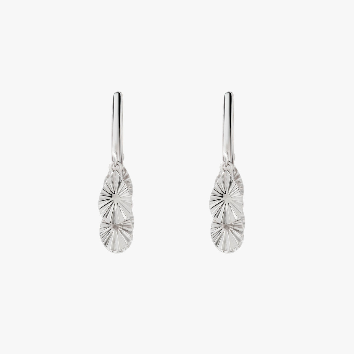 SilverNova Silver Dangle Sunray Hoop Earrings