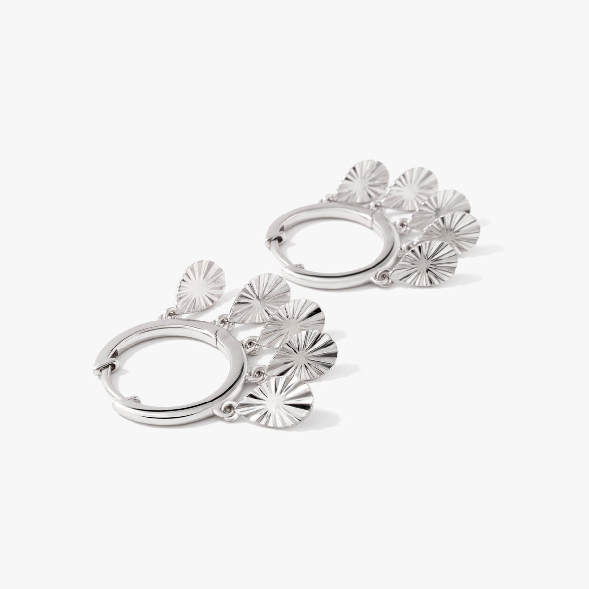 SilverNova Silver Dangle Sunray Hoop Earrings