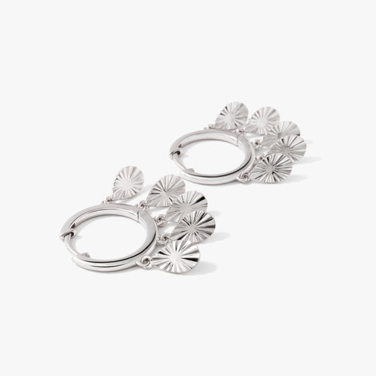 SilverNova Silver Dangle Sunray Hoop Earrings