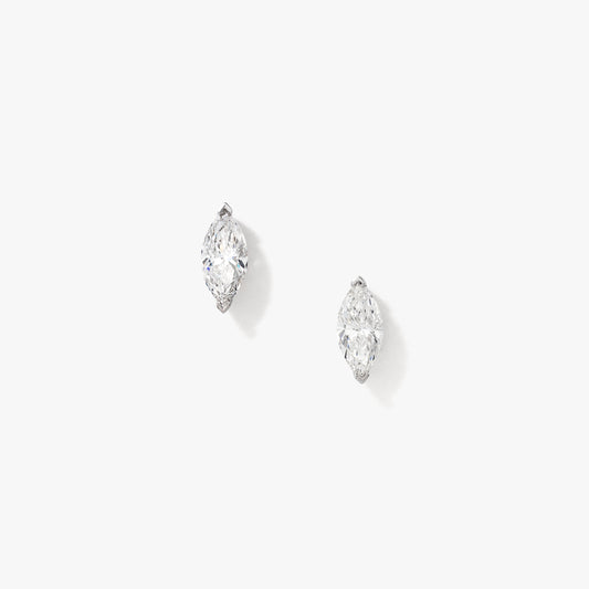 Lab Grown Marquise Diamond Stud Earrings in 14K White Gold (1.00 ct tw)