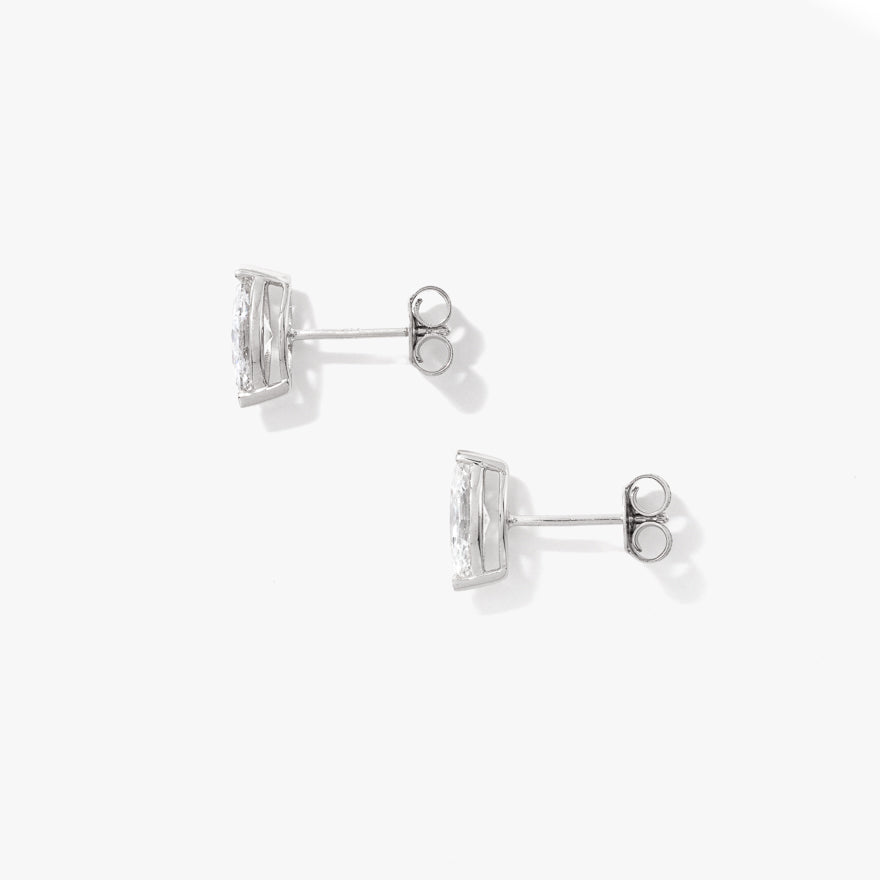 Lab Grown Marquise Diamond Stud Earrings in 14K White Gold (1.00 ct tw)