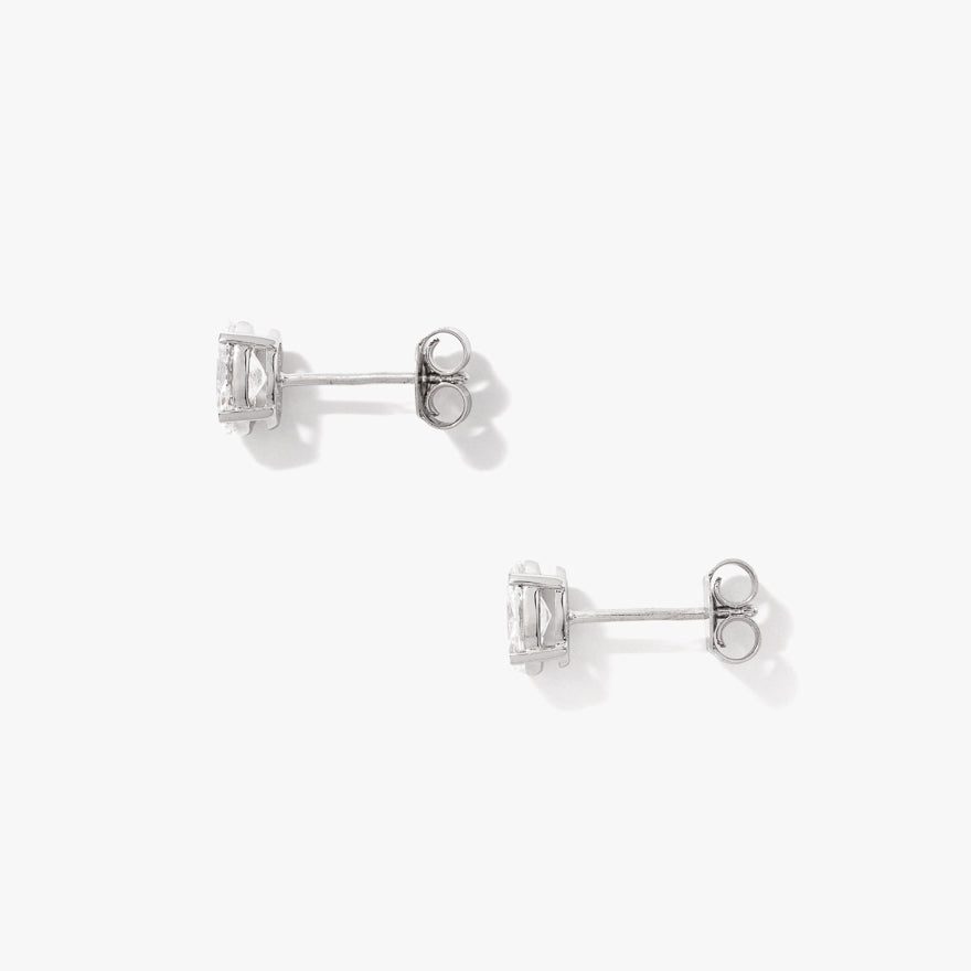 Lab Grown Oval Diamond Stud Earrings in 14K White Gold (1.00 ct tw)