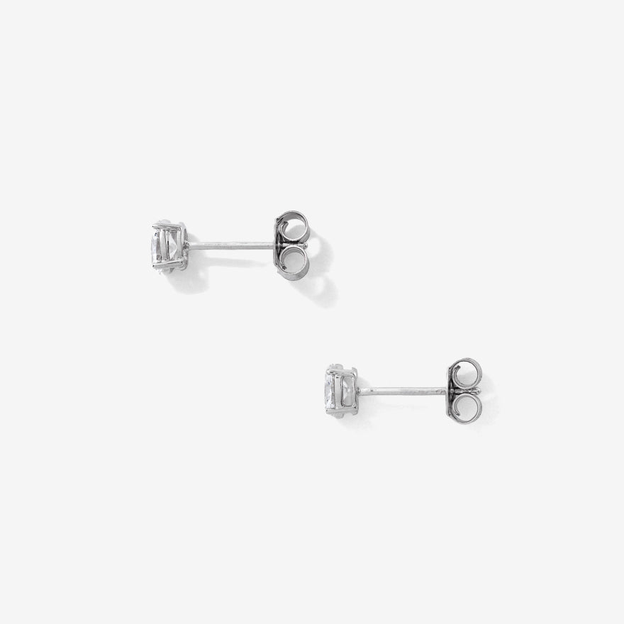 Lab Grown Oval Diamond Stud Earrings in 14K White Gold (0.50 ct tw)