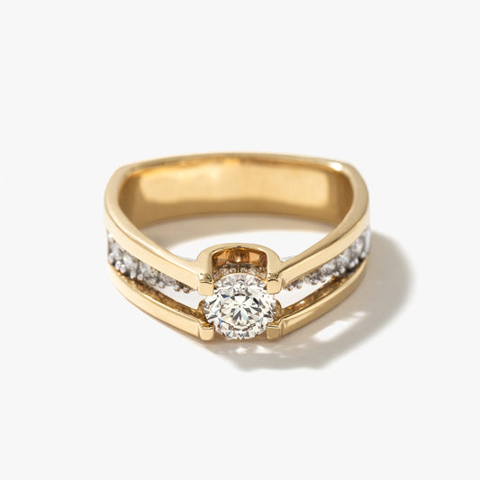 - Catherine - 14K Yellow and White Gold Diamond Engagement Ring (0.80 ct tw)