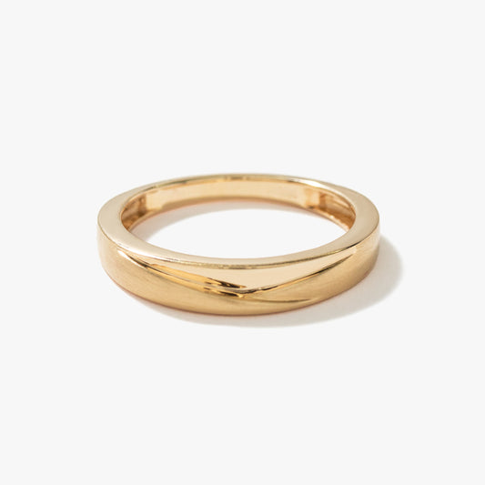 Ladies Brushed 10K Yellow Gold Band