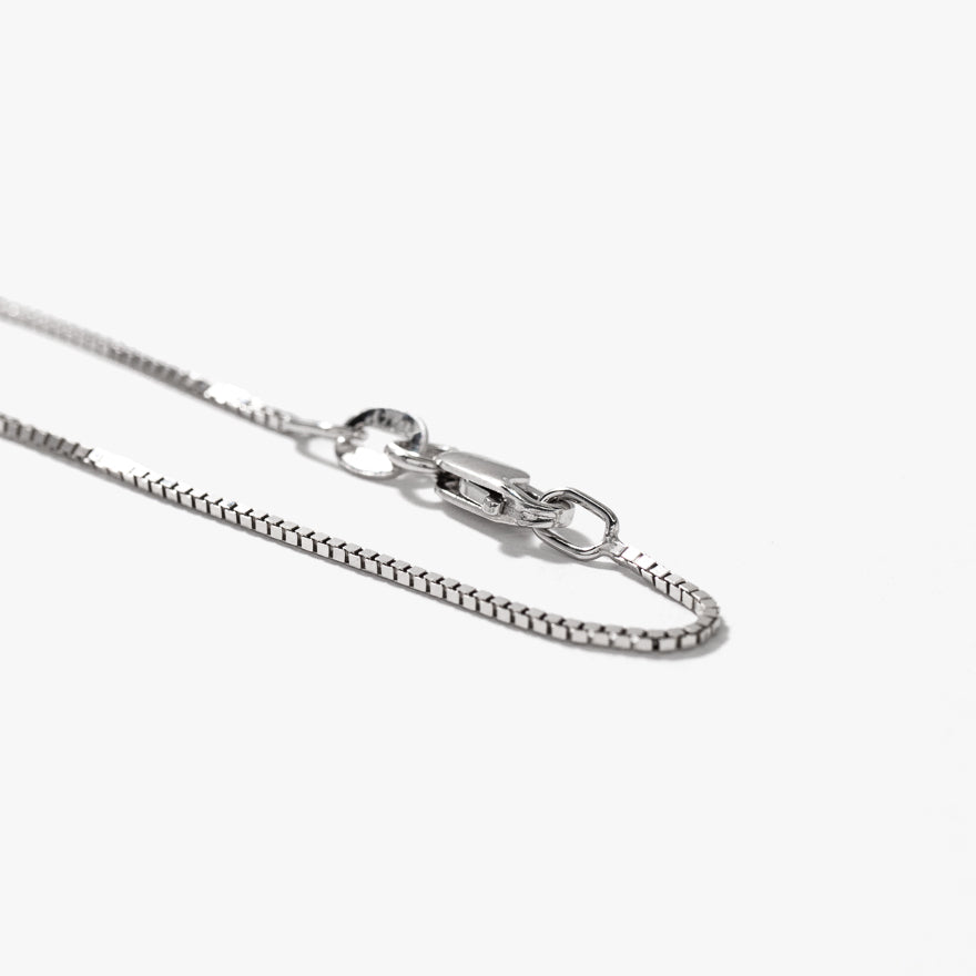 0.80mm Box Chain in 10K White Gold (14")