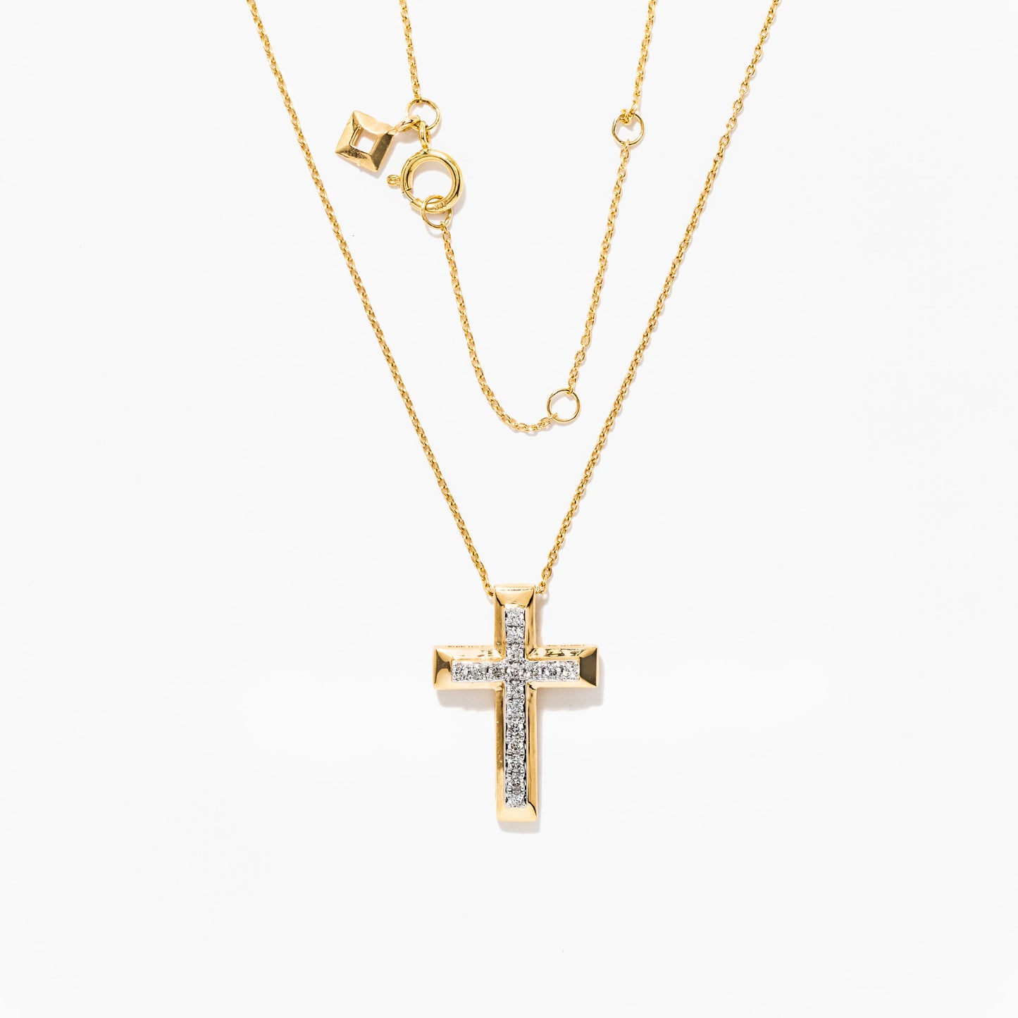 10K Yellow Gold Diamond Cross Pendant (0.20 ct tw)