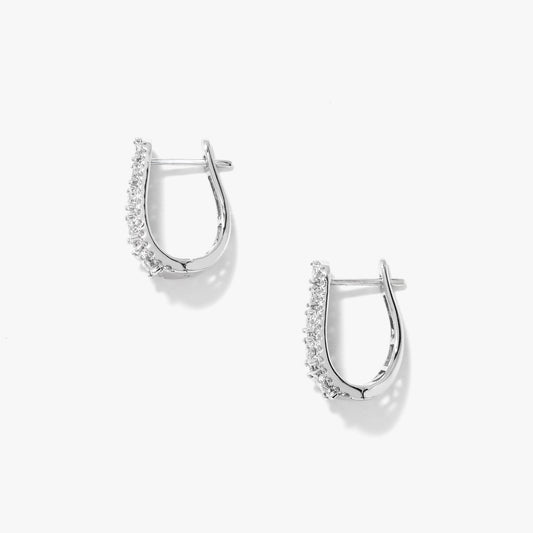 J Hoop Diamond Cluster Earrings in 10K White Gold (1.00 ct tw)