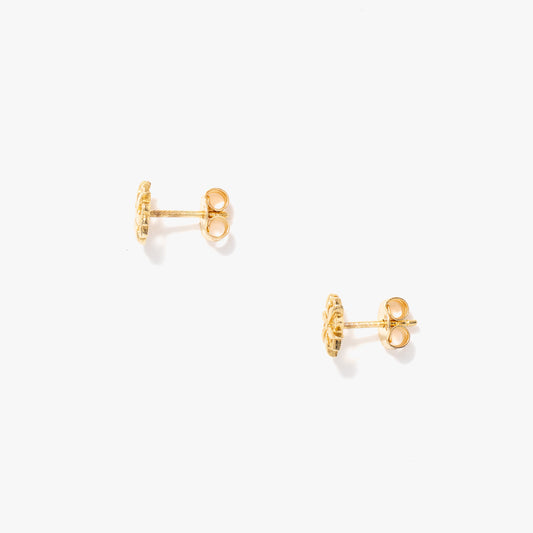 Flower Stud Earrings in 10K Yellow Gold
