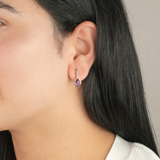 Amethyst Earrings in 10K Yellow Gold
