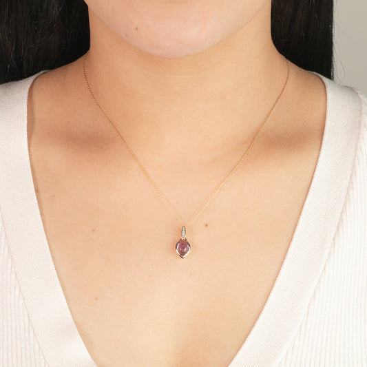 Amethyst Necklace in 10K Yellow Gold