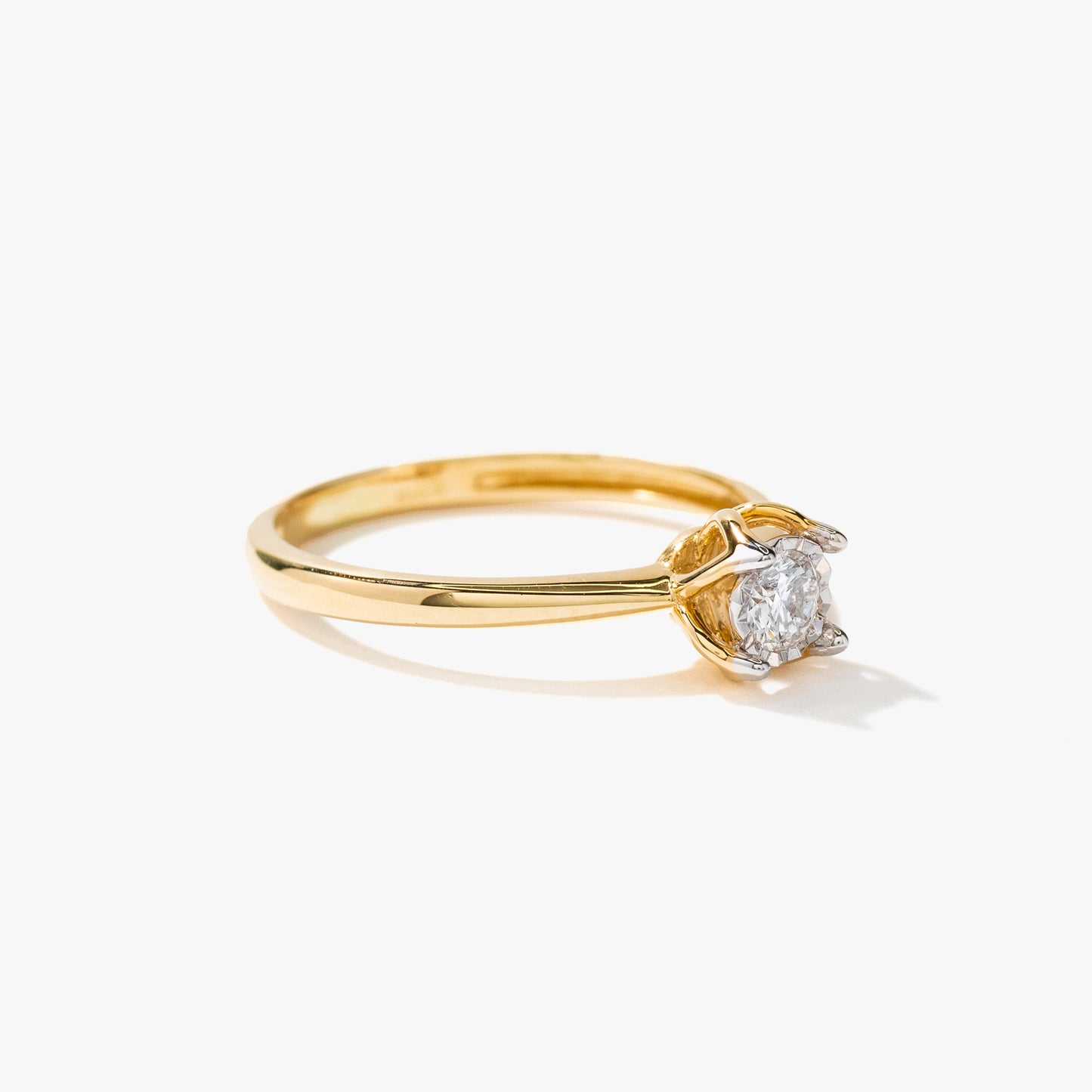 10K Yellow and White Gold Diamond Promise Ring (0.16 ct tw)