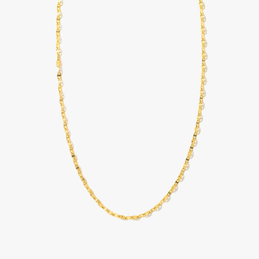 1.3mm Fancy Plate Chain in 10K Yellow Gold (16")