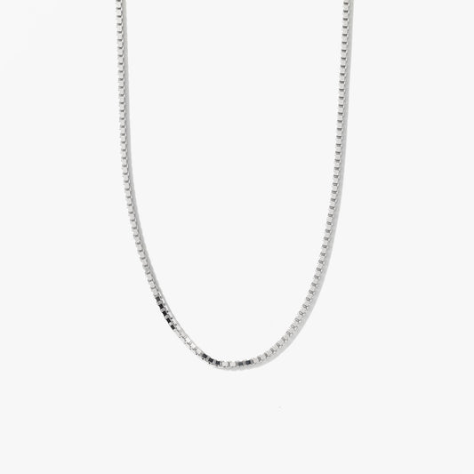 1.1mm Box Chain in 10K White Gold (22")