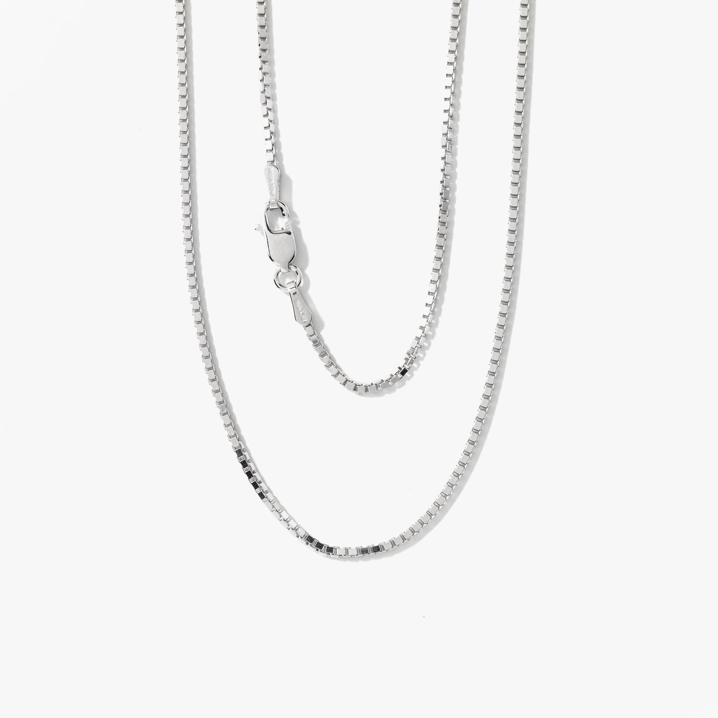 1.1mm Box Chain in 10K White Gold (22")