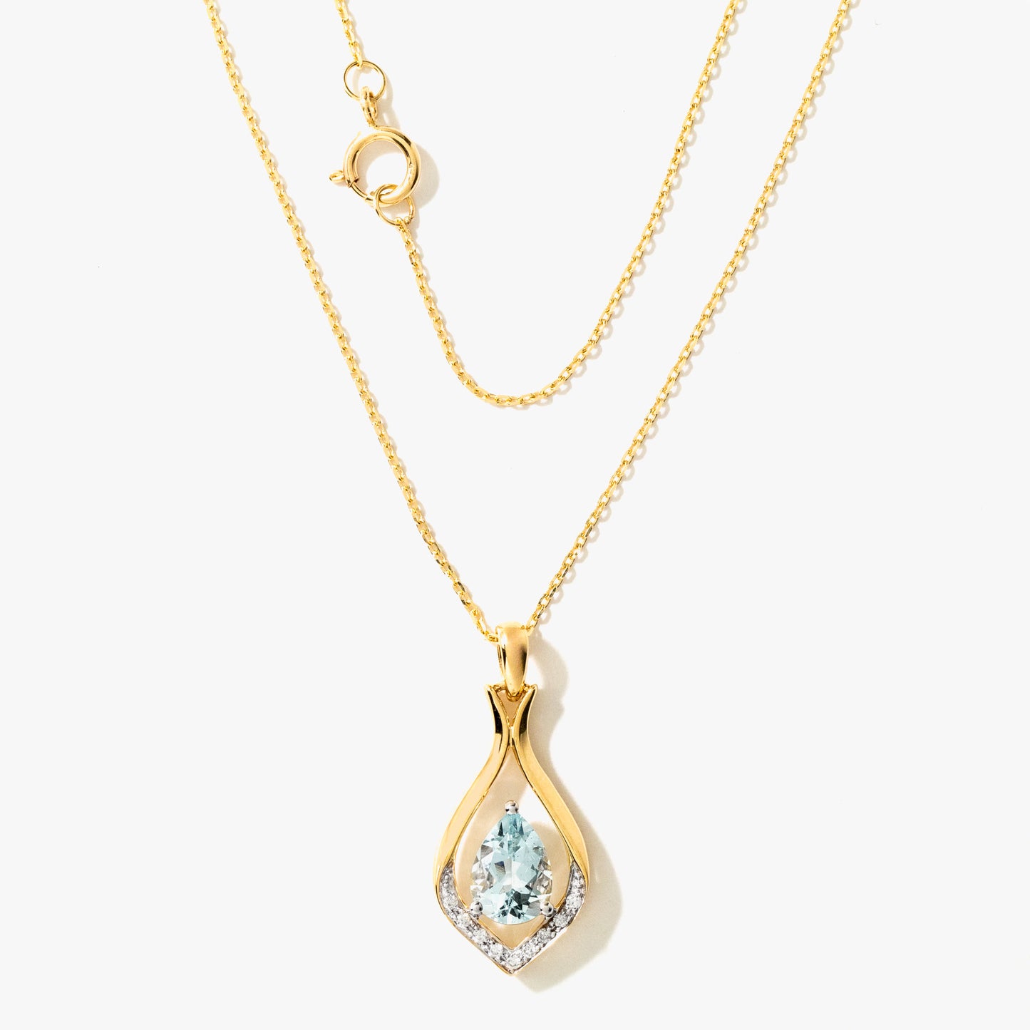 Aquamarine Necklace in 10K Yellow Gold