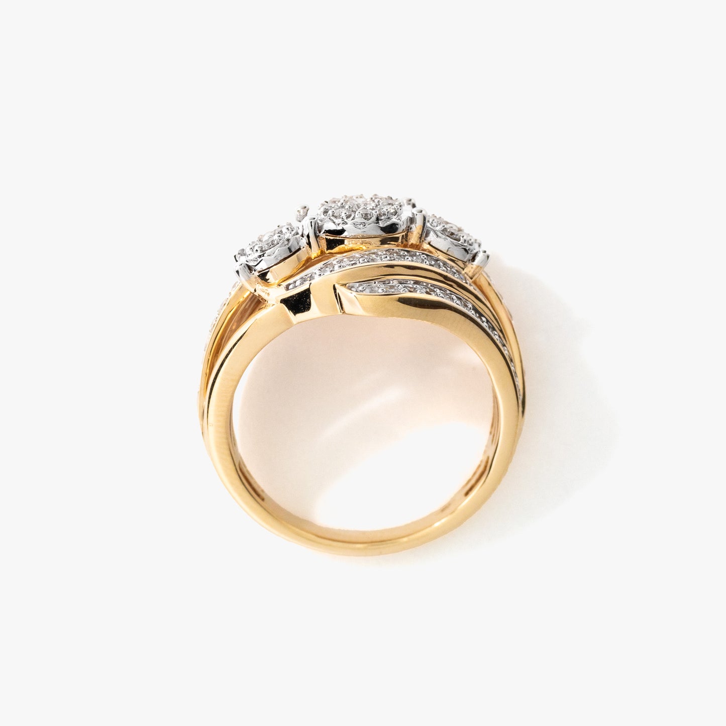 Diamond Dinner Ring in 10K Yellow and White Gold (0.62 ct tw)